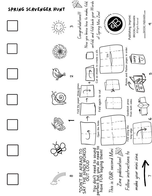 FREE Color Your Own Words of Spring Mini Zine