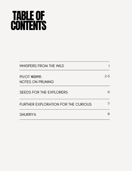 Junglee Phool Journal Issue 02 Pivot बदलना: Notes on Pruning (Free digital PDF)