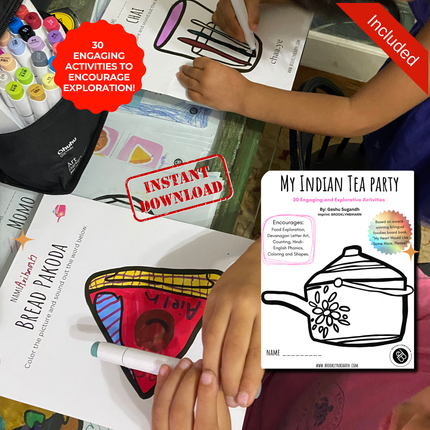 My Indian Tea Party Activity Workbook | 30 Activities That Encourage Exploration
