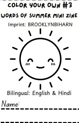 Words of Summer mini zine front page
