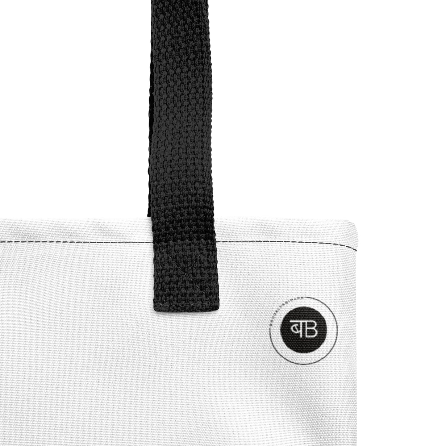 Rainbow Varnmala Tote Bag Large White