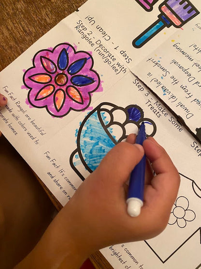 Free Diwali Mini Zine #1 | Step-by-Step Diwali (Color and Create)