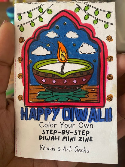 Free Diwali Mini Zine #1 | Step-by-Step Diwali (Color and Create)