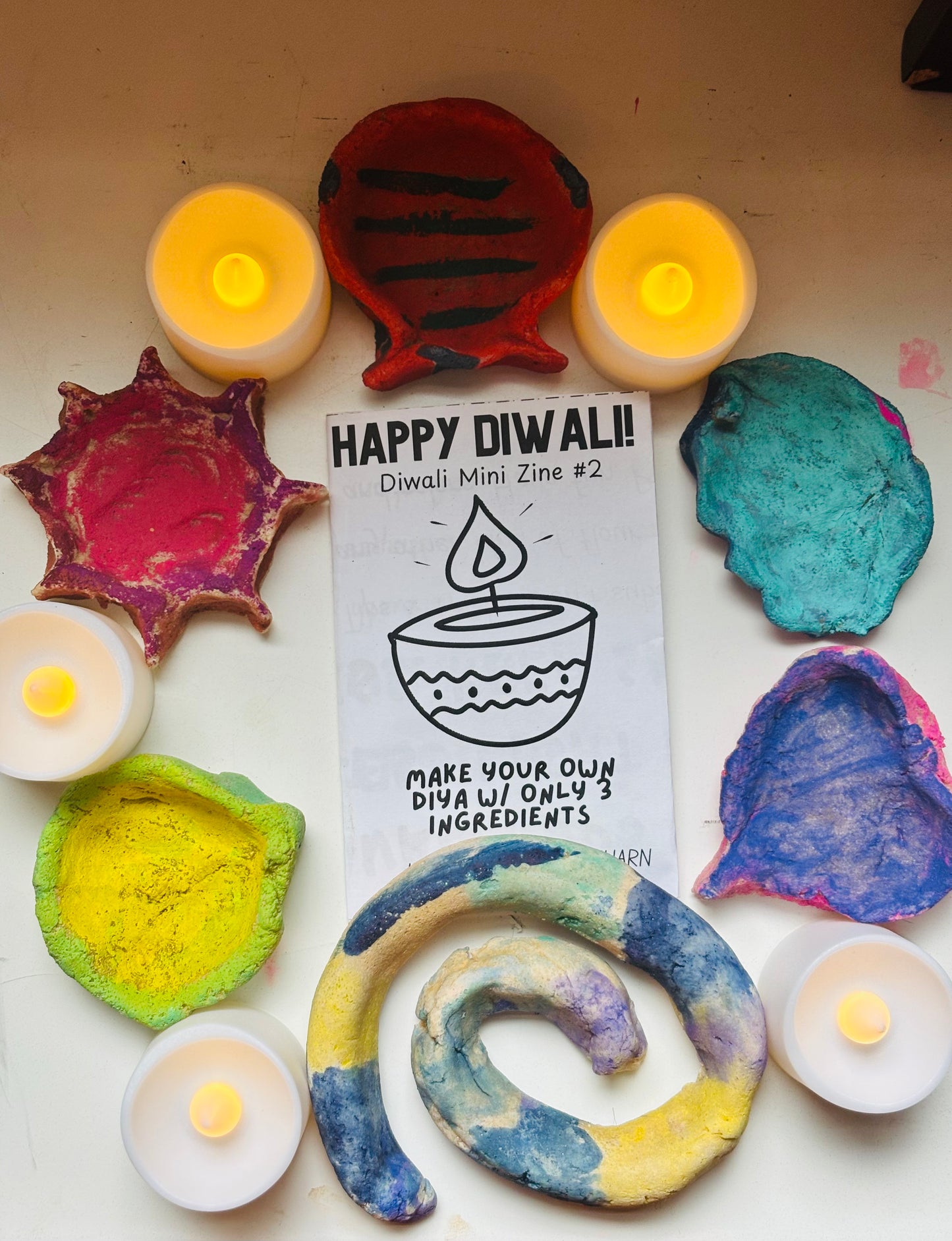 FREE Diwali Mini Zine #2 - Make Your Own Diya (Salt Dough Craft)