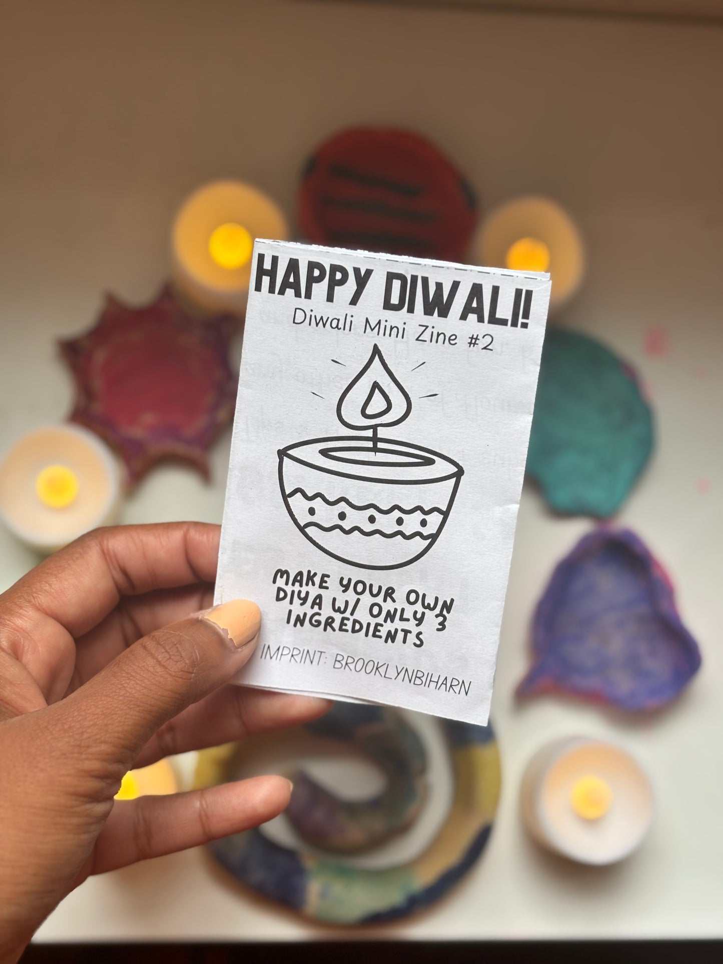 FREE Diwali Mini Zine #2 - Make Your Own Diya (Salt Dough Craft)