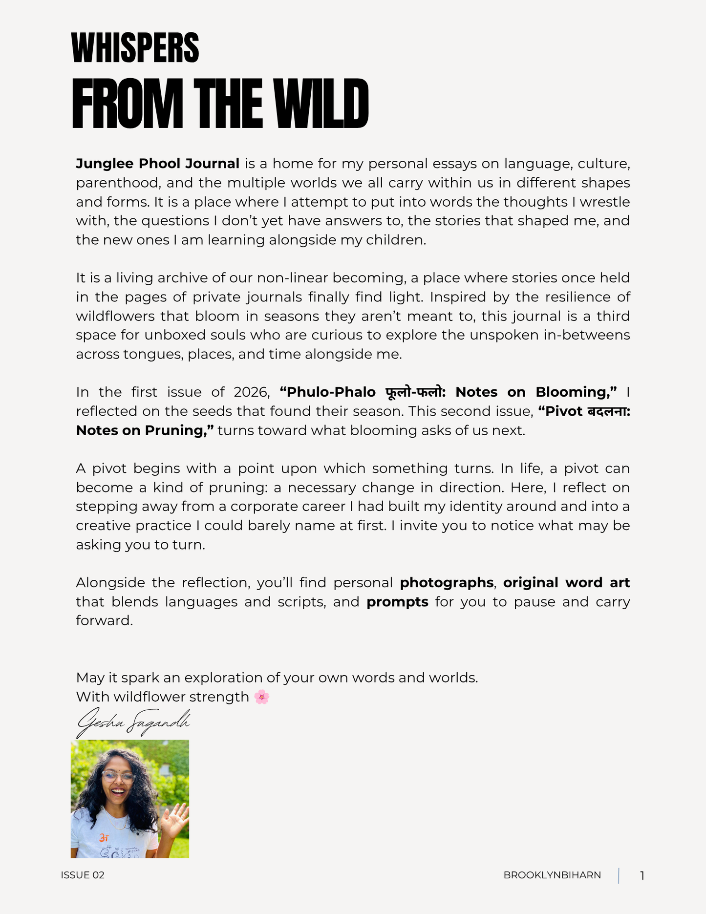 Junglee Phool Journal Issue 02 Pivot बदलना: Notes on Pruning (Free digital PDF)