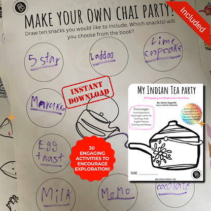 My Indian Tea Party Activity Workbook | 30 Activities That Encourage Exploration
