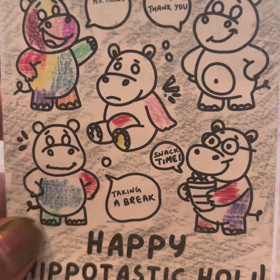 Flip-through of the Hippo-Approved Holi mini zine