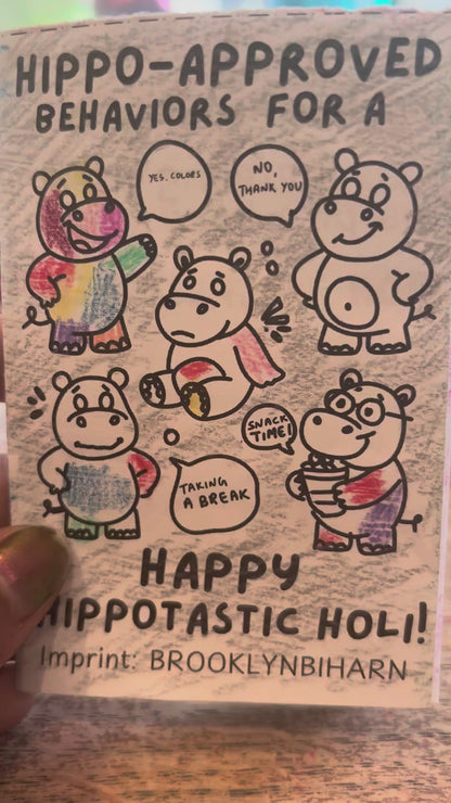 Flip-through of the Hippo-Approved Holi mini zine